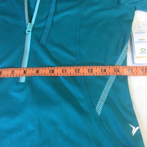 ⭐️ Old Navy Teal Active Wear 3/4 Zip Hoodie with Pockets - Picture 9 of 13